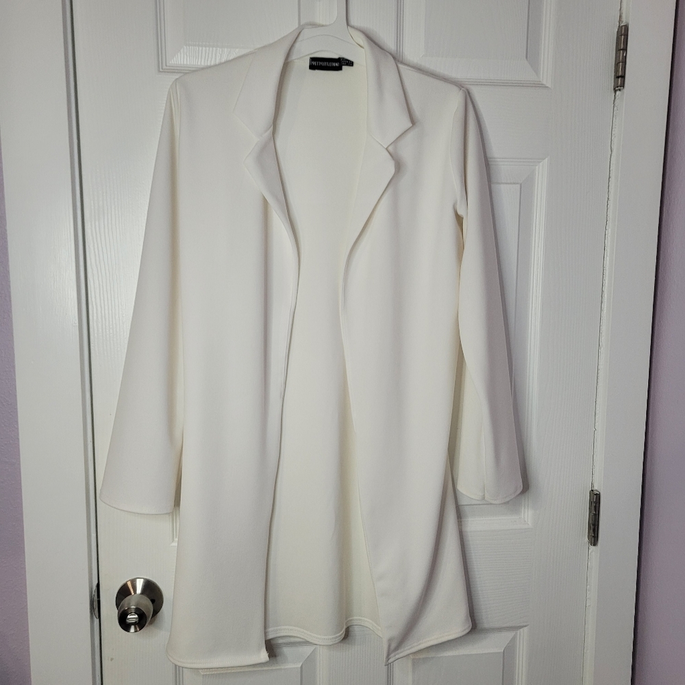 Pretty Little Thing Tall Cream Oversized Relaxed Blazer Size 12